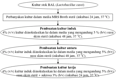 Gambar 3.  Diagram alir pembuatan starter                    Sumber : Rizal, dkk. (2006),yang telah dimodifikasi  