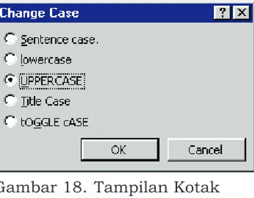 Gambar 18. Tampilan Kotak Dialog Change Case