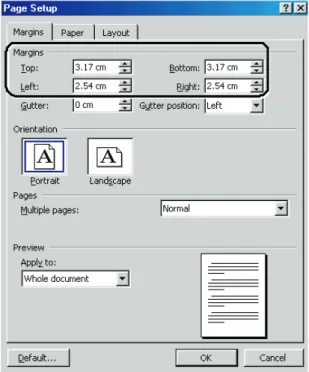 Gambar 10.  Tampilan Kotak Dialog Page Setup
