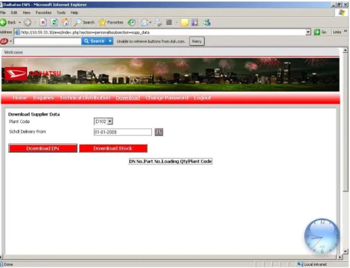 Gambar 5.9 Tampilan submenu Download Supplier Data 