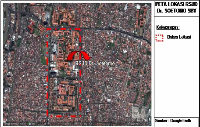 Gambar 2 Peta Lokasi RSUD Dr. Soetomo Surabaya