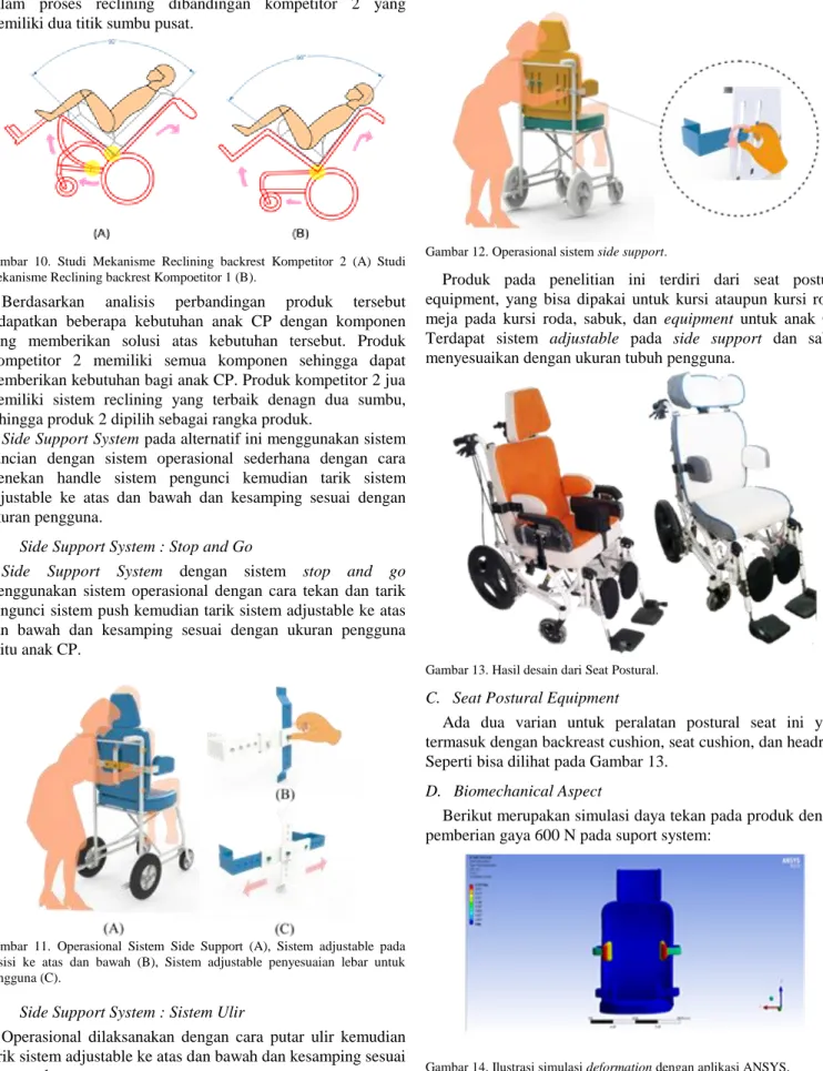 Gambar  10.  Studi  Mekanisme  Reclining  backrest  Kompetitor  2  (A)  Studi  Mekanisme Reclining backrest Kompoetitor 1 (B)