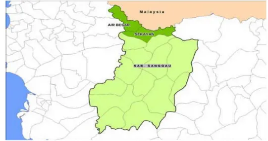 Gambar 7 Peta Administratif Kabupaten Sanggau. 