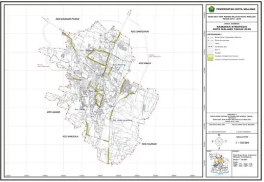 Gambar 2.  Peta RT/RW letak strategis kota malang 2010-2030 