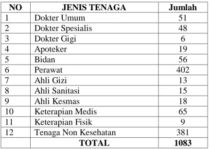 Tabel 1. Jumlah Karyawan Tetap Menurut Jenis Jabatan pada RSUD Dr. 