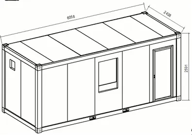 Gambar 2. Dimensi Container House 