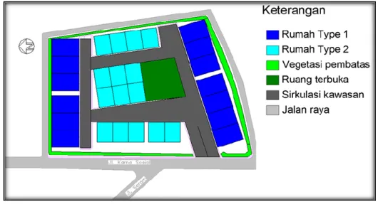 Gambar 11: Pola Kawasan Perumahan Pusat Kota Dengan Konsep Efisiensi di Pontianak 