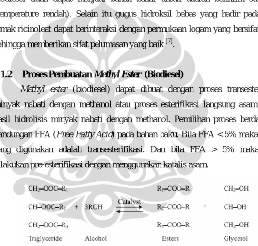 Gambar 2.1 Proses Transesterifikasi  [5] 