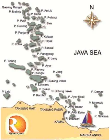 Gambar I.1 Gambar keseluruhan peta Kepulauan Seribu 
