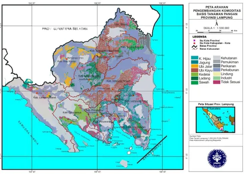 Gambar 6. Peta arahan pengembangan komoditas basis tanaman pangan kawasan budidaya di Provinsi Lampung 