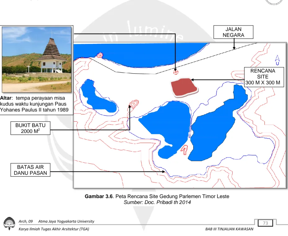 Gambar 3.6. Peta Rencana Site Gedung Parlemen Timor Leste  Sumber: Doc. Pribadi th 2014 