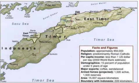 Gambar 1.1: Wilayah Pulau Timor (Sumber: U.S. Central Intelligence Agency, 2002) 