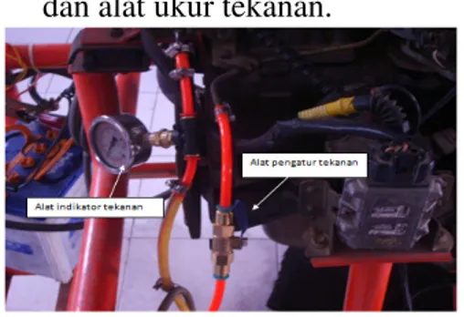 Gambar 1 pemasangan alat uji pada engine 