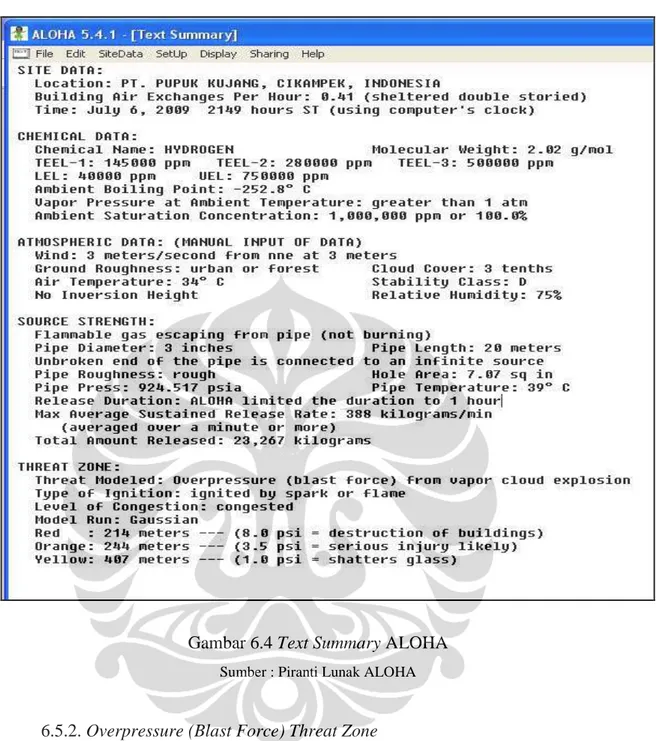 Gambar 6.4 Text Summary ALOHA 