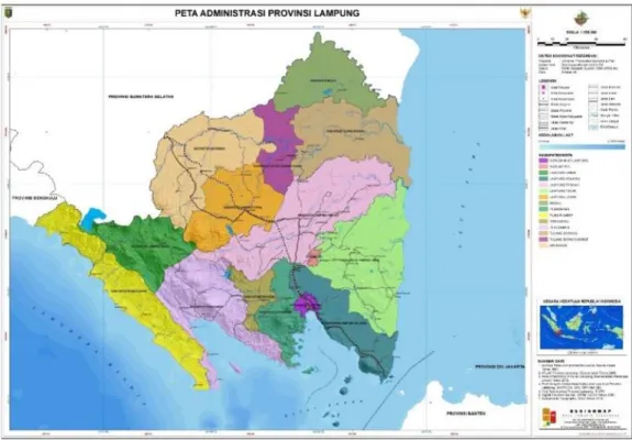 Gambar 2.1 Lokasi Daerah Penelitian (Peta Administrasi Prov. Lampung,2015). 