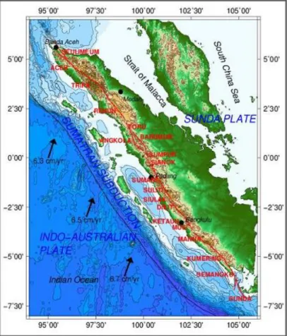 Gambar 2.3 Segmen Sesar Sumatera (Sieh &amp; Natawidjaja, 2000). 