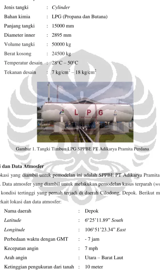 Gambar 1. Tangki Timbun LPG SPPBE PT Adikarya Pramita Perdana 