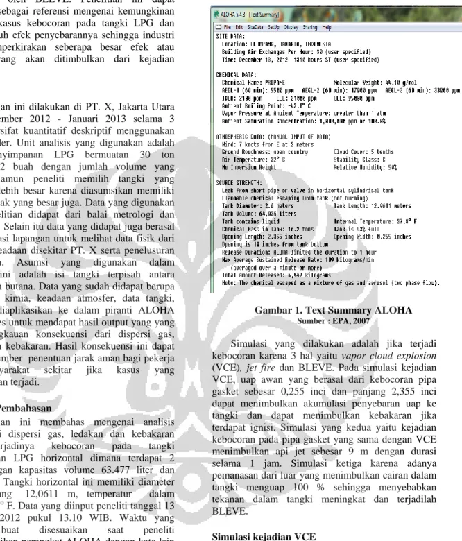 Gambar 1. Text Summary ALOHA  