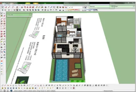 Gambar 6. Hasil Rancangan Objek 3-Dimensi Villa 