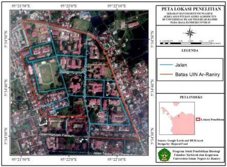 Gambar  1.  Peta  Lokasi  Penelitian  di  Kampus UIN Ar-Raniry Banda Aceh 