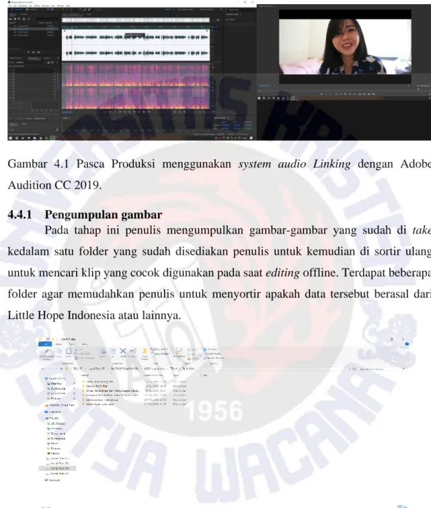 Gambar  4.1  Pasca  Produksi  menggunakan  system  audio  Linking  dengan  Adobe  Audition CC 2019