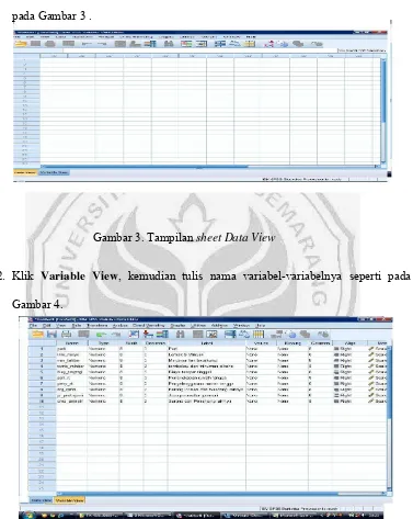 Gambar 3. Tampilan sheet Data View 