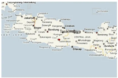 Gambar 2.2 Peta lokasi pengambilan sampel tanaman ki urat  (Sumber: http://www.weather-forecast.com/Tasikmalaya)  3