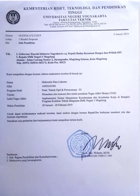 Gambar 11. Surat Izin Fakultas Teknik UNY 