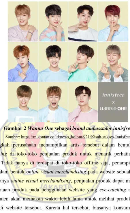Gambar 2 Wanna One sebagai brand ambassador innisfree 