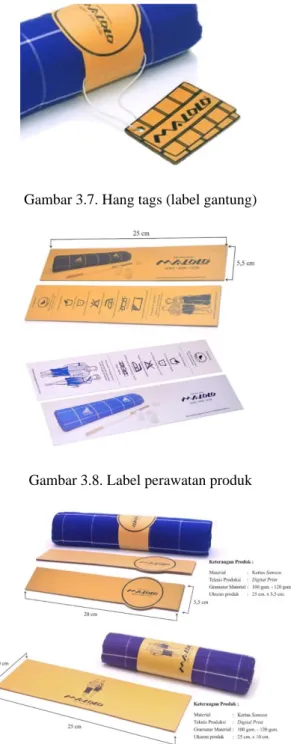 Gambar 3.8. Label perawatan produk  