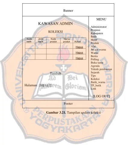 Gambar 3.21. Tampilan update koleksi 
