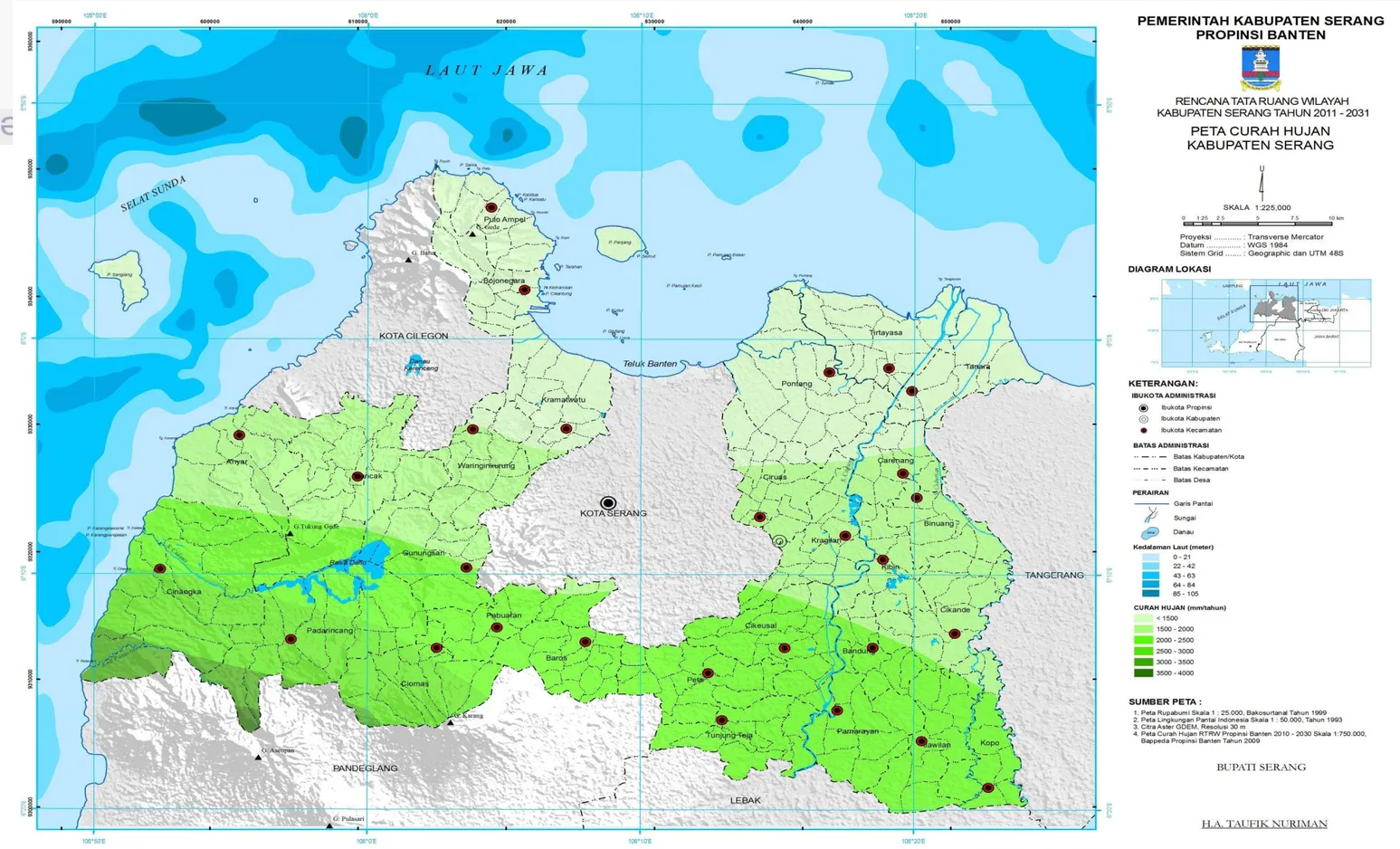Gambar 4. Peta curah hujan Kabupaten Serang 