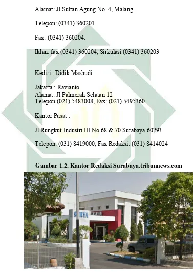 Gambar 1.2. Kantor Redaksi Surabaya.tribunnews.com 