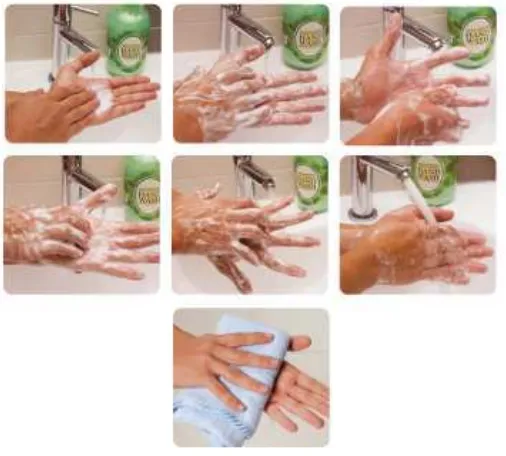Gambar 3. 9 Tahap – tahap mencuci tangan dengan sabun 