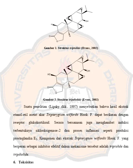 Gambar 1. Struktur triptolide (Evans, 2002) 