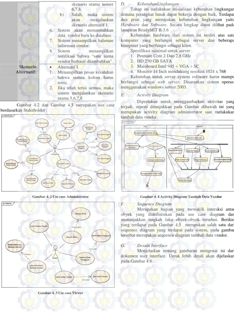 Gambar  4.2  dan  Gambar  4.3  merupakan  use  case  berdasarkan Stakeholder : 