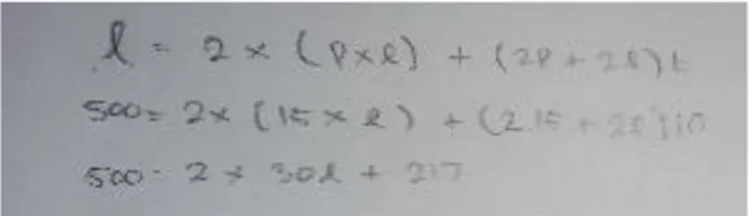 Gambar 5. Perwakilan siswa yang mendapat skor 2 pada aspek menyelesaikan persoalan dengan  simbol matematika 