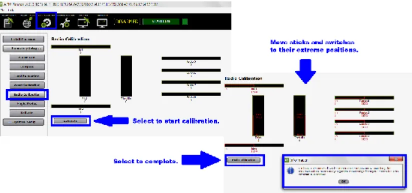 Gambar 3. 11 Tampilan APM Planner Untuk Memilih Radio Calibration  Langkah kedua yaitu memilih radio calibration