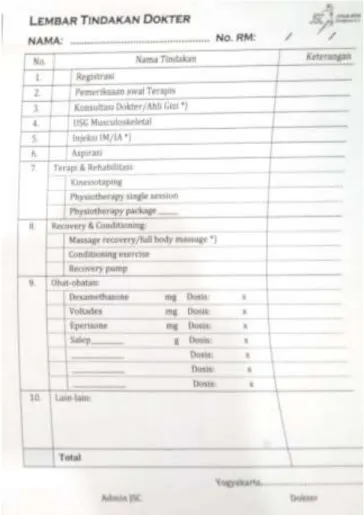 Gambar 4.3. Lembar Tindakan Dokter 