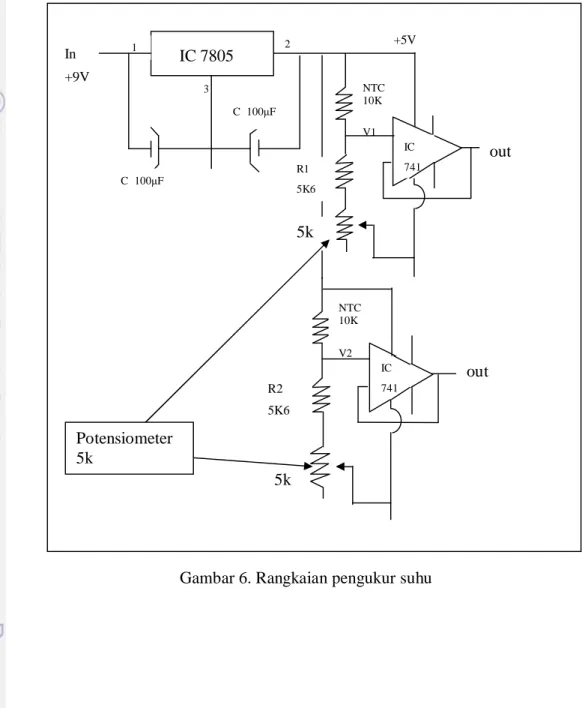 Gambar 5. Rangkaian pengukur tegangan (Voltage)