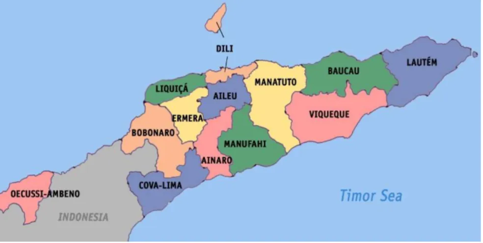 Gambar 2.1 : Peta Timor Leste  2.2.5  Bahasa Portugis  