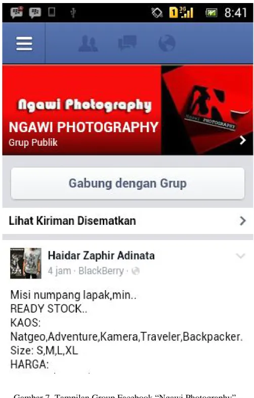 Gambar 7. Tampilan Group Facebook “Ngawi Photography”