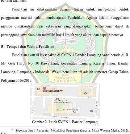 Gambar.2. Letak SMPN 1 Bandar Lampung 