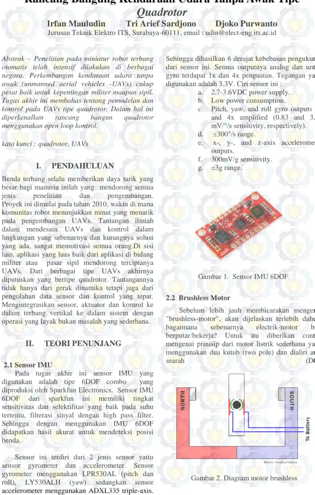 Gambar 1.  Sensor IMU 6DOF.  