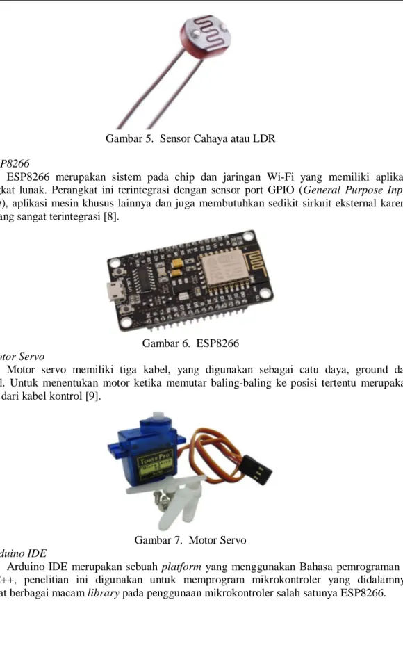 Gambar 5.  Sensor Cahaya atau LDR  2.4 ESP8266 