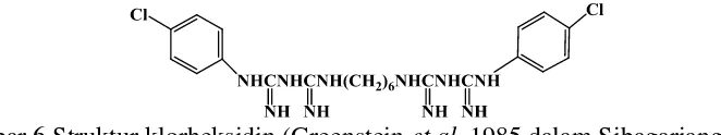 Gambar 6 Struktur klorheksidin (Greenstein  et al. 1985 dalam Sibagariang 1997) 