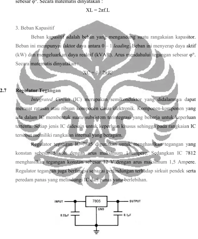 Gambar 2.4 Rangkaian Regulator tegangan IC 7805 