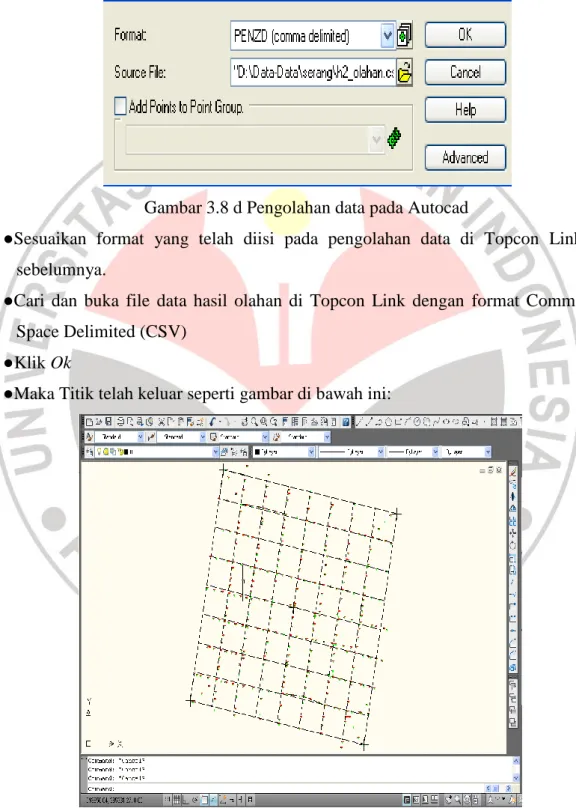Gambar 3.8 d Pengolahan data pada Autocad 