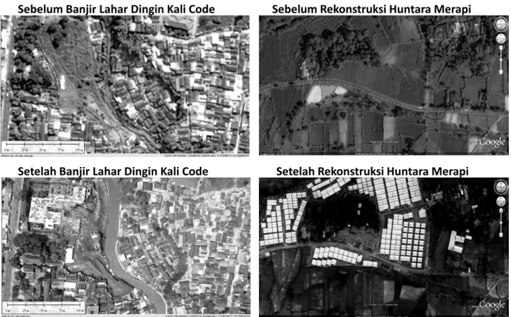 Gambar 2. Percobaan perekaman pasca kejadian bencana erupsi Gunung Merapi. 
