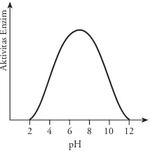 Gambar 2.8  Grafik pengaruh pH terhadap aktivitas satu jenis  enzim